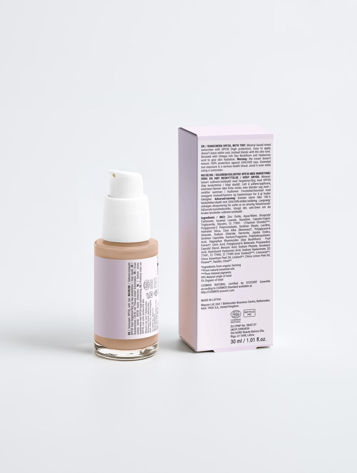 Sunscreen SPF30, with tint